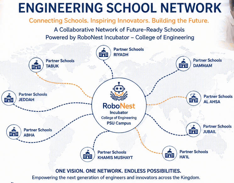 Students and mentors taking part in RoboNest Engineering Schools Network